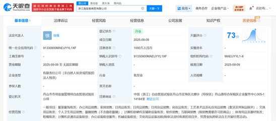 海馬體跨界布局 成立海笙星商貿(mào)公司，注冊資本1000萬進軍工藝美術(shù)品與禮儀用品市場